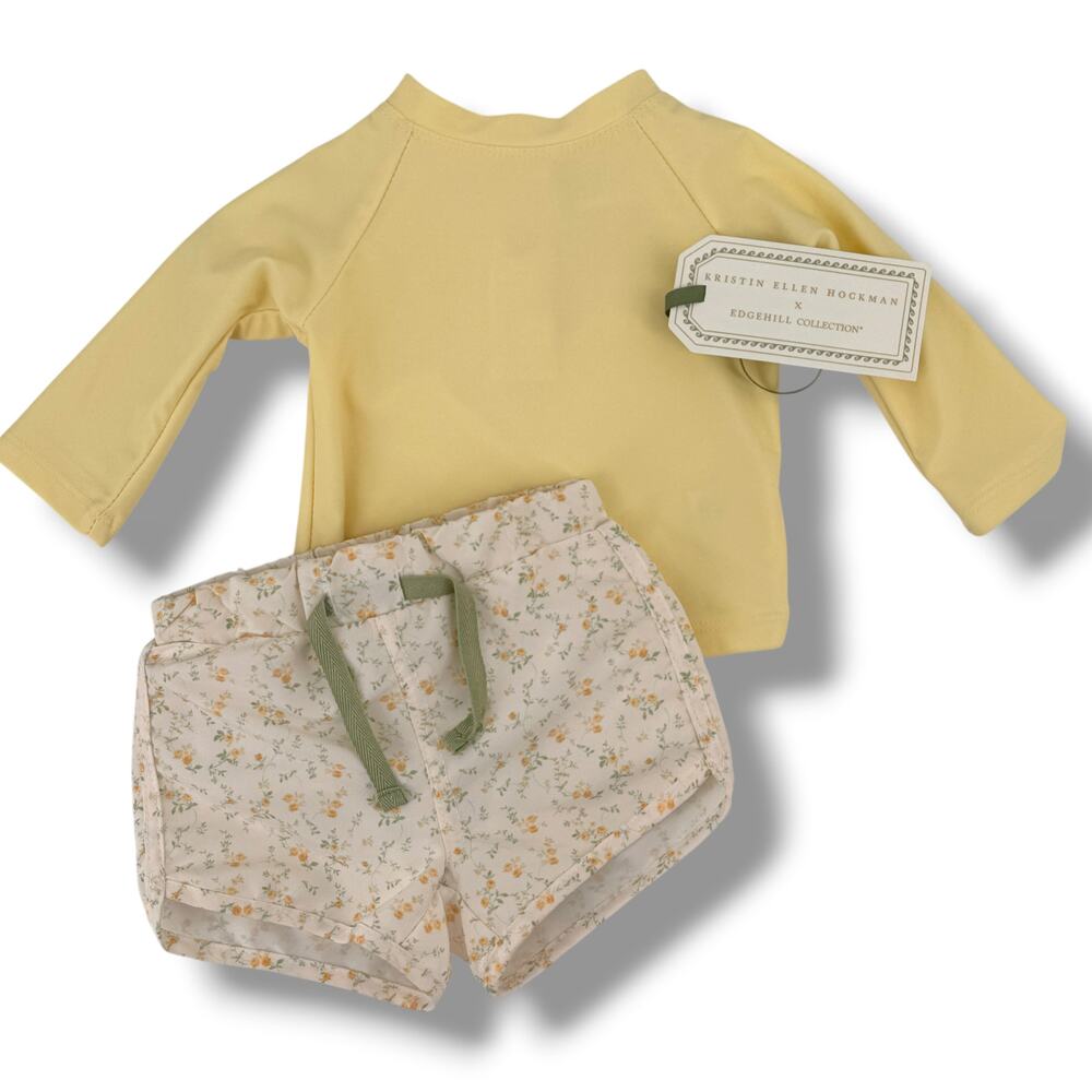 Edgehill Collection Kristin Ellen Hockman Baby Girl Sz 6M Swim Set Rash Guard